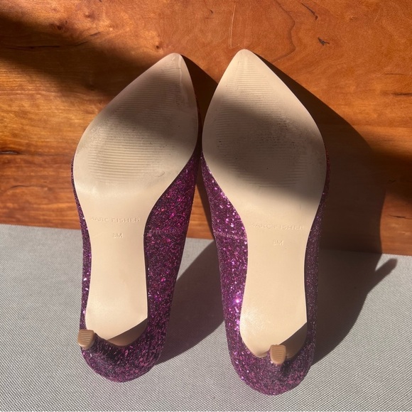 MARC FISHER Mfdarreny Fuschia Glitter Pointed Toe Stilleto Pumps Size 8 - Picture 12 of 12